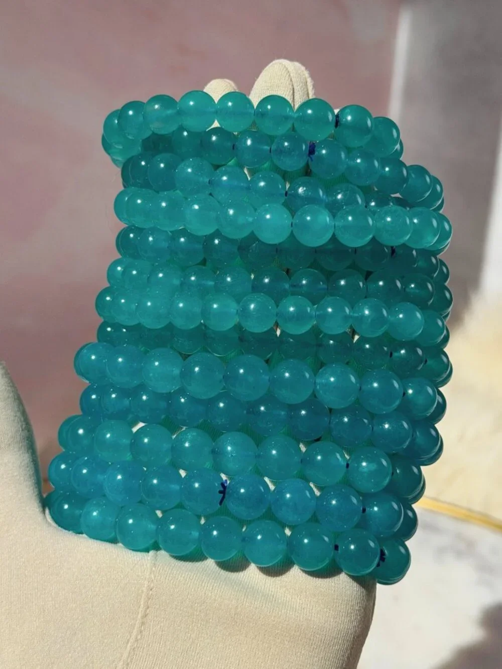 Gem Amazonite Beaded Bracelet (Bead size: 8mm–9mm)